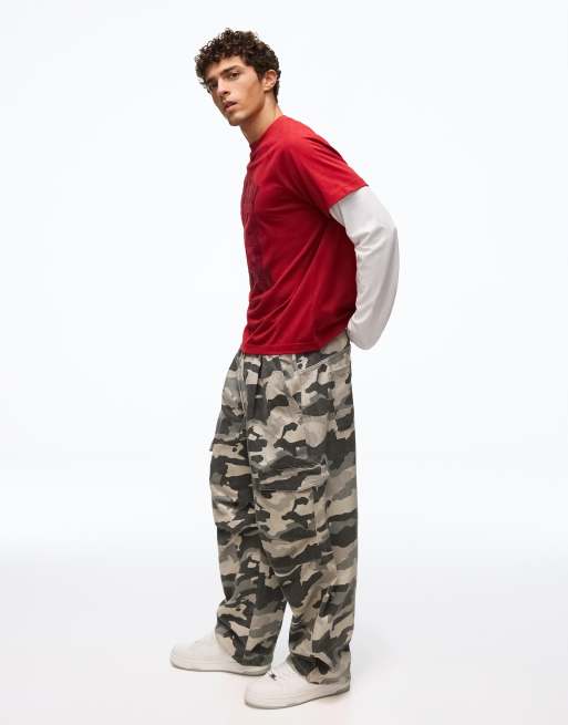 Bershka jean imprimé camouflage gris, 4 de 5