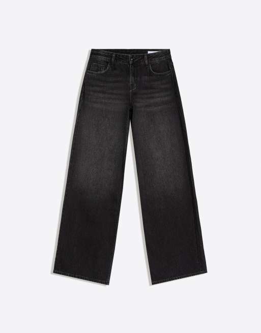Bershka - Jean large à taille basse - Noir, 5 de 6