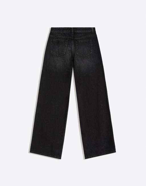 Bershka - Jean large à taille basse - Noir, 6 de 6