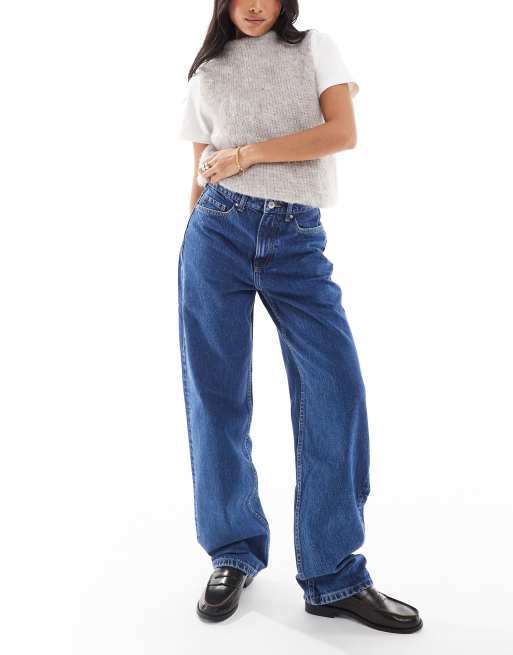 Bershka - Jean large - Bleu authentique
