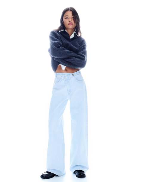 Bershka - Jean large - Bleu clair - view 1