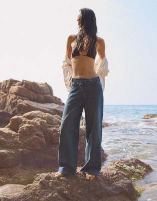 Bershka - Jean large - Bleu denim - view 1
