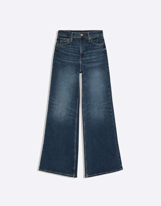 Bershka - Jean large taille haute - Bleu denim, 5 de 5