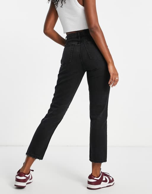 Bershka Jean mom dechire Noir ASOS