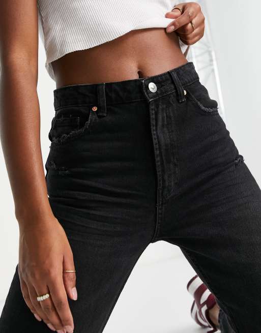 Jean mom bershka noir sale