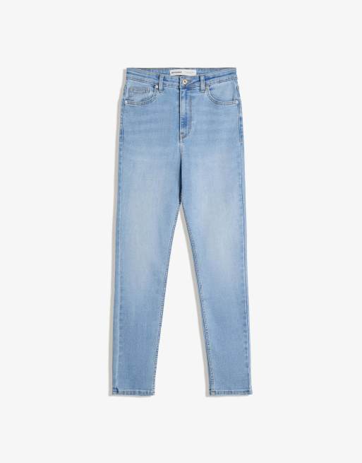 Bershka - Jean skinny doux à taille ultra haute - Bleu clair, 3 de 4
