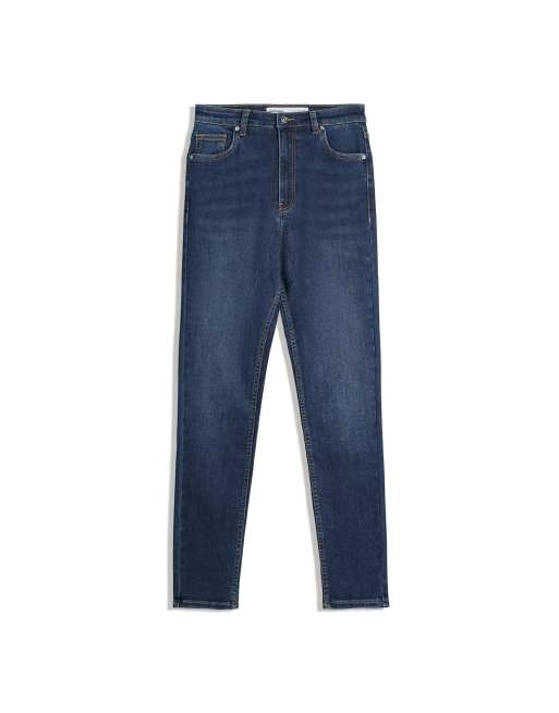 Bershka - Jean skinny doux à taille ultra haute - Bleu denim, 3 de 4