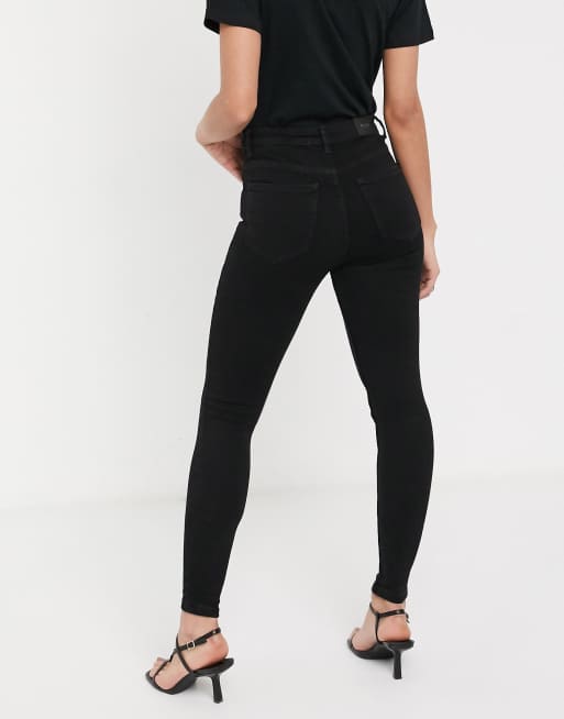 Bershka Jean skinny taille haute Noir ASOS