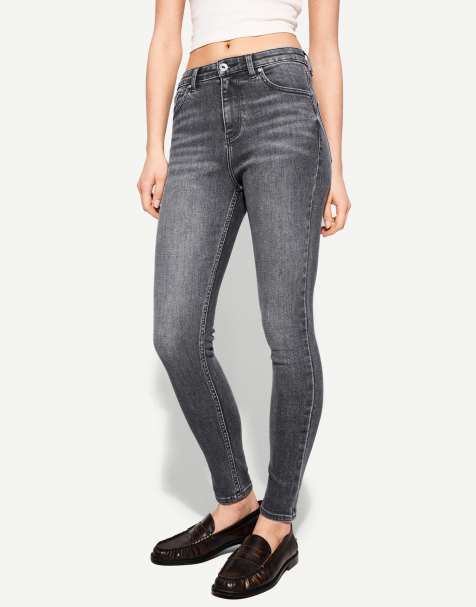 Bershka - Jean skinny taille ultra haute - Gris - view 1