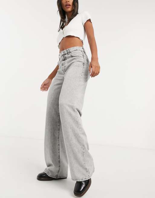 Bershka - Jean style 90's - Délavé gris