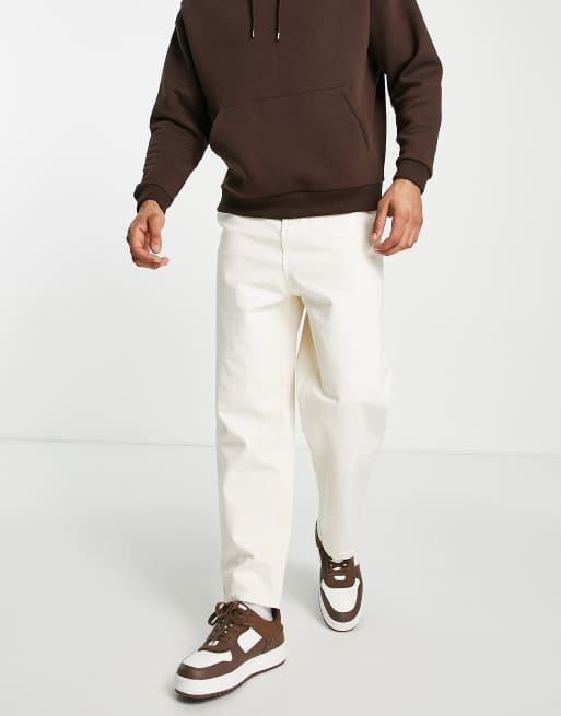 Bershka - Jean style charpentier - Écru