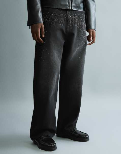Bershka jean super baggy scintillant noir - view 1