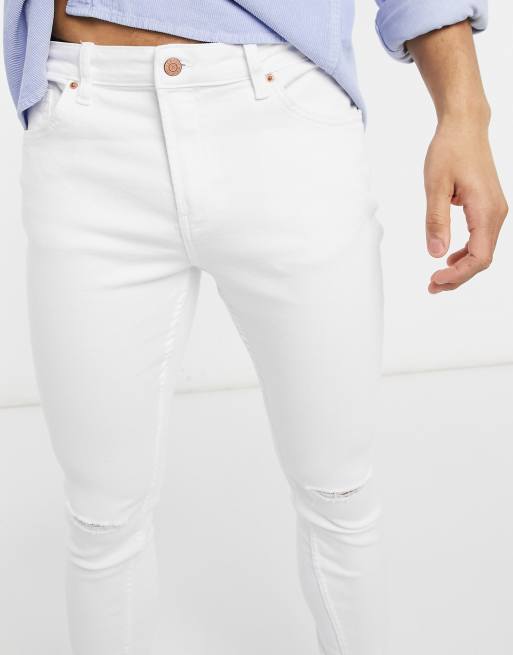 Bershka Jean super skinny Blanc ASOS