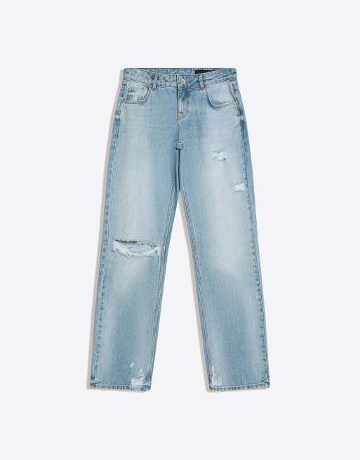 Bershka - Jean taille basse - Bleu moyen, 4 de 4