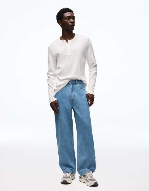 Bershka - Jean texturé - Bleu clair, 2 de 4