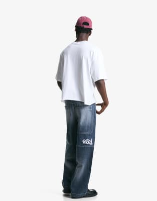 Bershka - Jean ultra baggy - Bleu