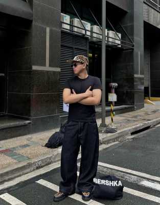 Bershka - Jean ultra baggy - Gris