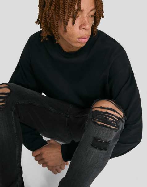 Bershka - Jean ultra skinny à déchirures - Noir - view 1