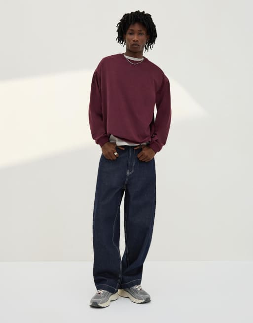 Bershka - Jeans a cilindro blu, 3 di 4