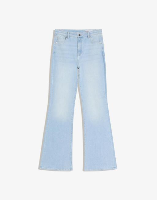 Bershka - Jeans a zampa azzurro chiaro, 3 di 4