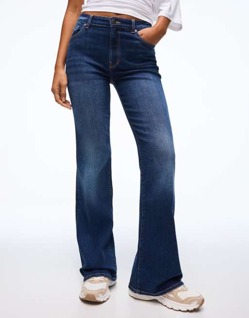 Bershka - Jeans a zampa blu, 4 di 4