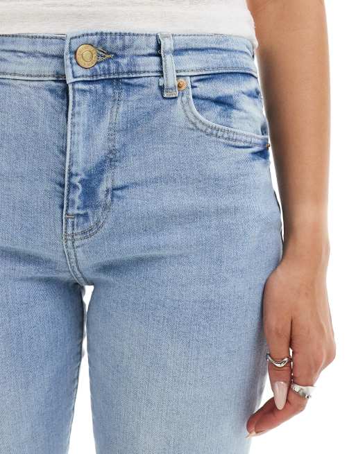 Bershka - Jeans a zampa e a vita alta lavaggio blu chiaro, 5 di 5