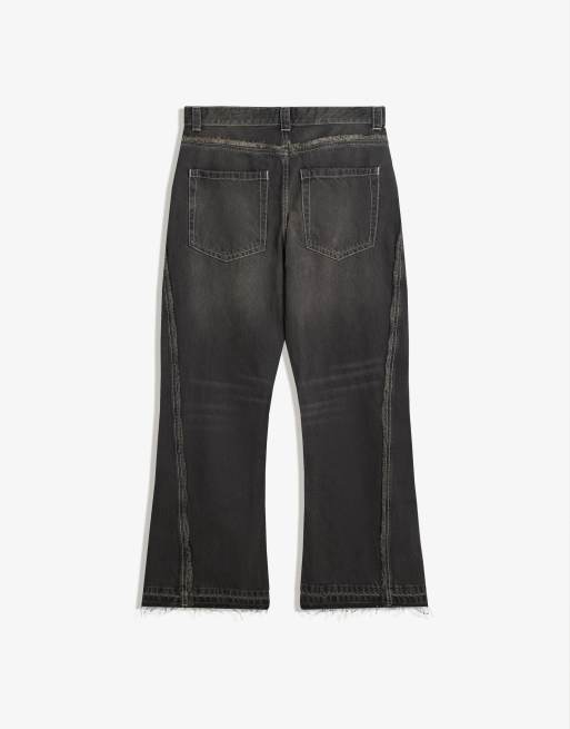 Outfit Vans Nere Alte Uomo Bershka Jeans A Zampa Neri Con Frange ASOS - Main Image