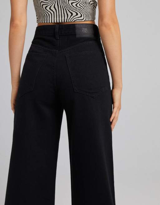 Bershka - Jeans anni '90 con fondo super ampio neri, 3 di 4