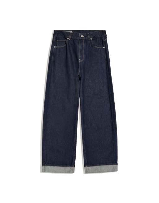 Bershka jeans balloon con fibbia posteriore blu, 2 di 4