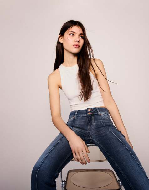 Bershka - Jeans blu bootcut a vita bassa - view 1