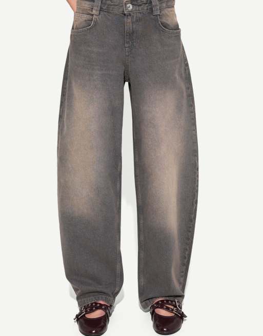Bershka - Jeans bombati grigi, 4 di 4