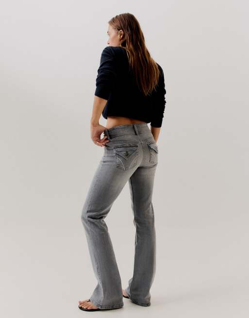 Bershka jeans bootcut grigio chiaro, 3 di 5