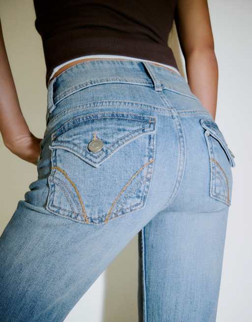 Bershka jeans bootcut in blu chiaro, 4 di 5