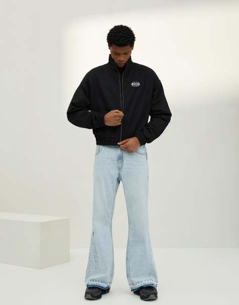 Bershka - Jeans dritti a zampa azzurri - view 1