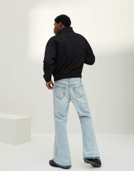 Bershka - Jeans dritti a zampa azzurri, 3 di 4
