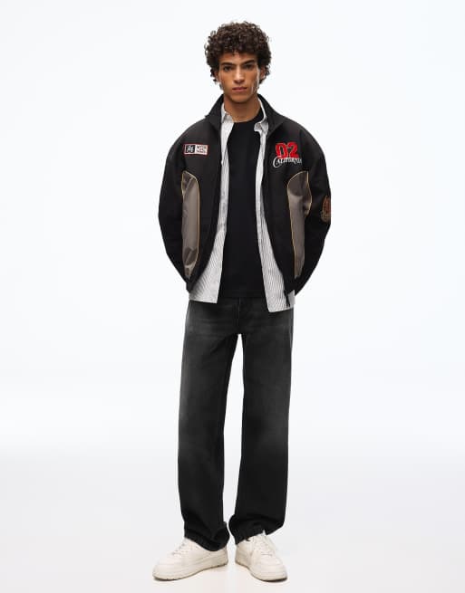 Bershka - Jeans dritti ampi neri, 2 di 4