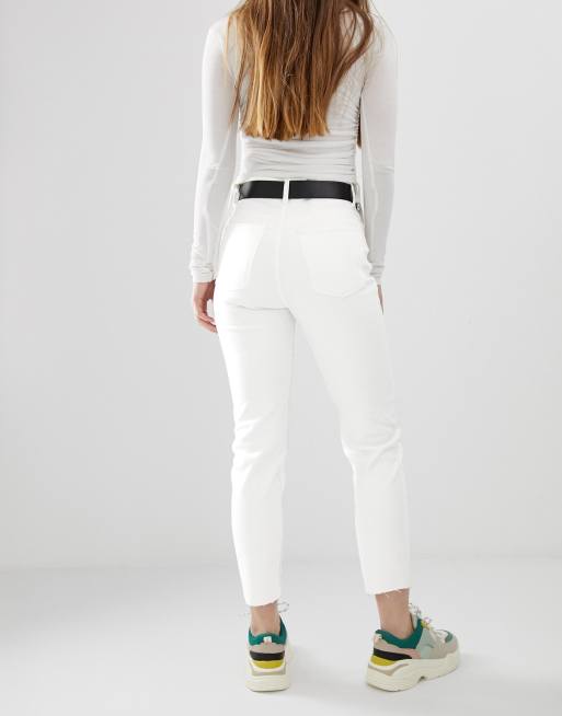 Bershka - Jeans dritti bianchi, 2 di 4