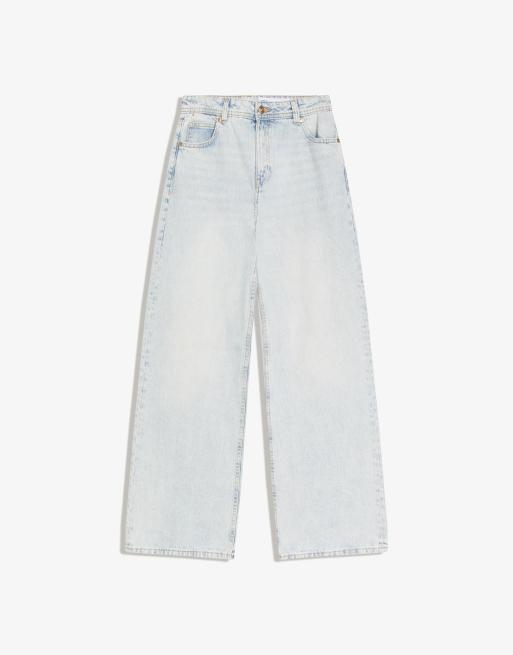 Bershka - Jeans extra larghi blu medio, 3 di 4