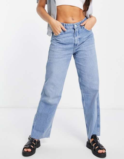 Jeans a vita alta larghi bershka online