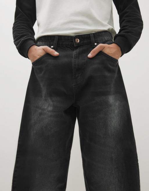 Bershka jeans i twisted fit i svart, 4 av 5