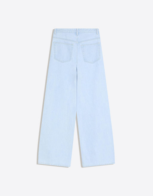 Bershka – Jeans in Hellblau mit weitem Bein, 6 von 6