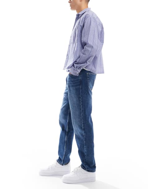 Bershka – Jeans in Jeansblau mit geradem Vintage-Schnitt - view 1