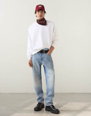 Jeans in Mittelblau mit geradem Schnitt Blau 44