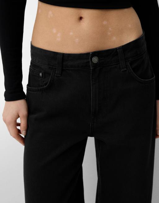 Bershka – Jeans in Schwarz mit weitem Bein, 4 von 4