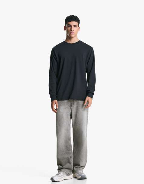 Bershka - Jeans larghi color grigio chiaro - view 1