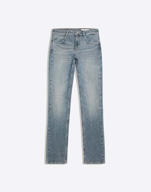 Bershka jeans med låg midja och smal passform i blått, 5 av 5