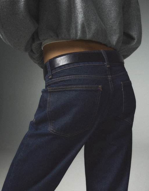 Bershka jeans med medelhög midja och raka ben i blått, 2 av 5