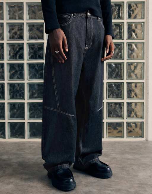 Bershka jeans med sömmar i blått, 2 av 6