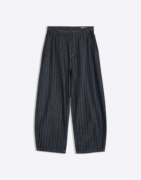 Bershka jeans med struktur i blå - view 1