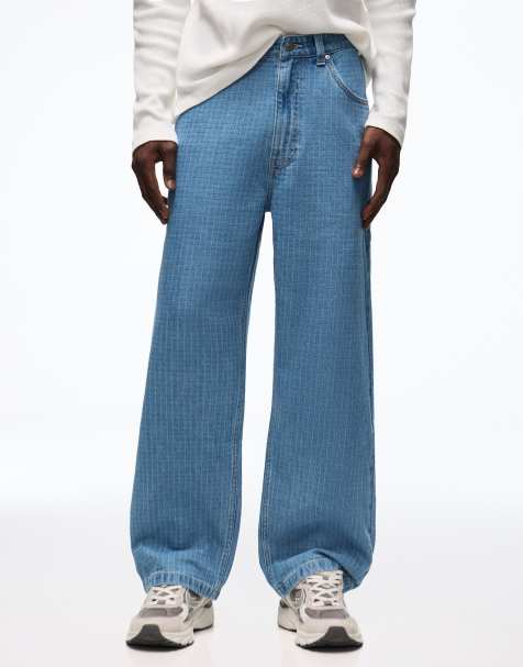 Bershka jeans med struktur i lyseblå - view 1